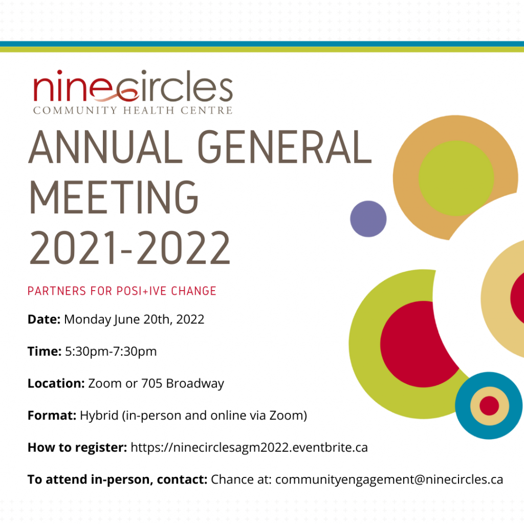 Nine Circles Annual General Meeting Nine Circles Community Health Centre